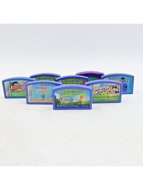 LeapFrog Leapster Learning Game Cartridge Lot of 8 Disney Fairies Nemo Dora
